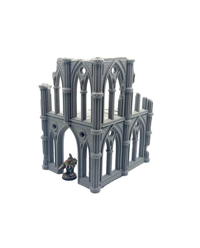 Ruinas de Catedral Grimdark (8"x6,5") - B|Txarli Factory|Escenografía Ruinas 40K