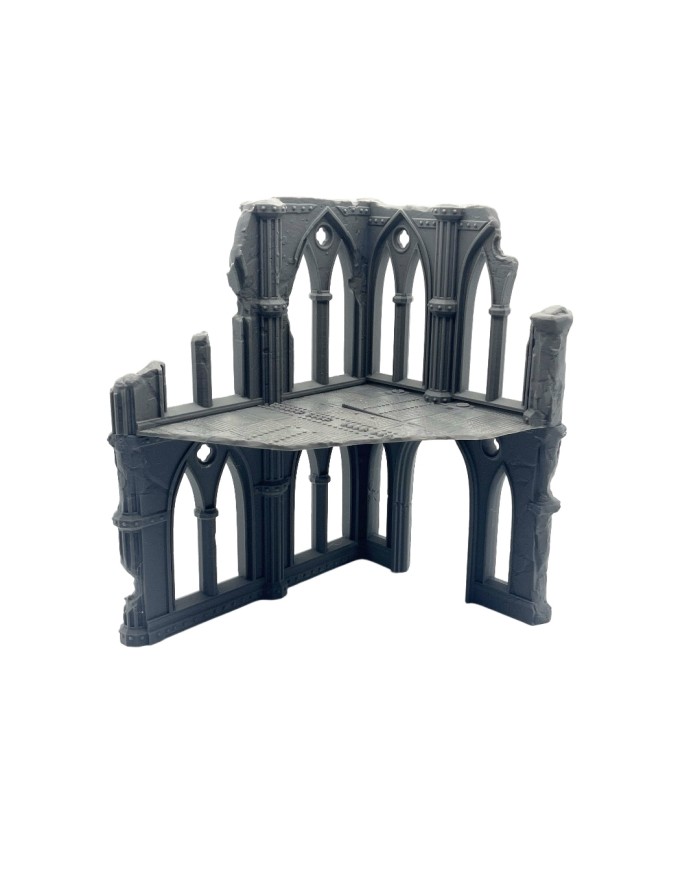 Ruinas de Catedral Grimdark (8"x6,5") - B|Txarli Factory|Escenografía Ruinas 40K