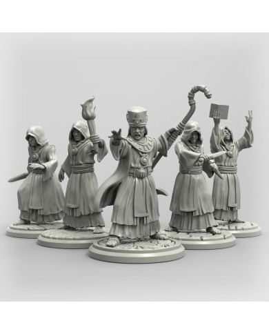 Cultist with High Priest - 5 minis