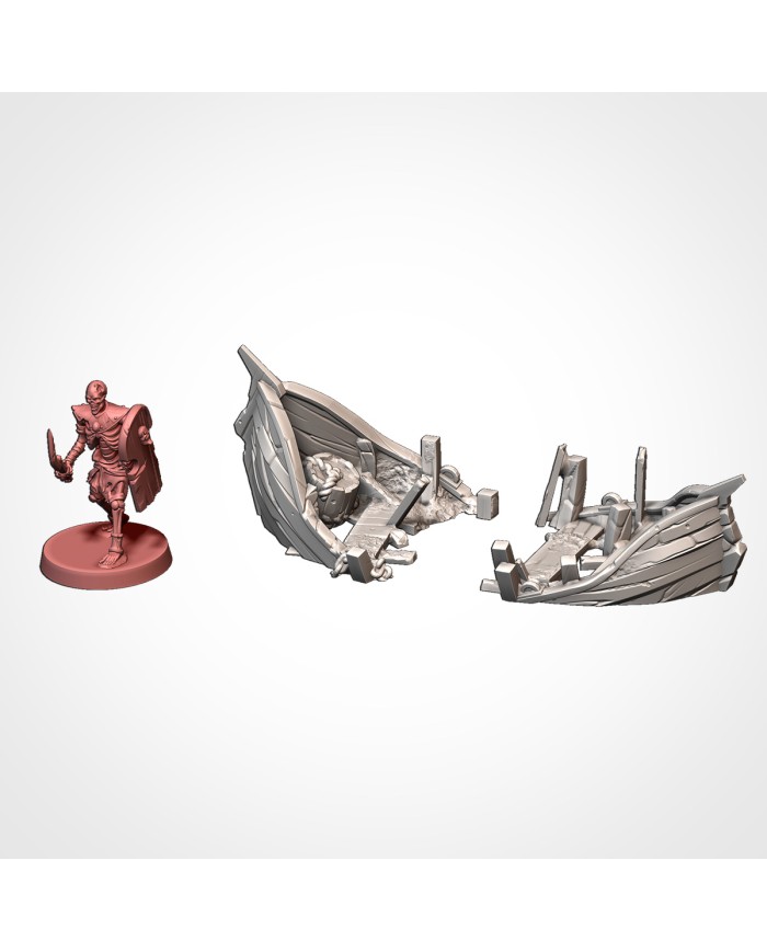 Destroyed Boat|Txarli Factory|Ships for Wargames and RPG