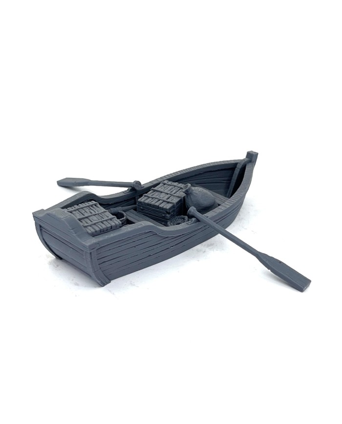 Rowboat from Ancrabourg with Cargo|3DLayeredscenery|Ships for Wargames and RPG