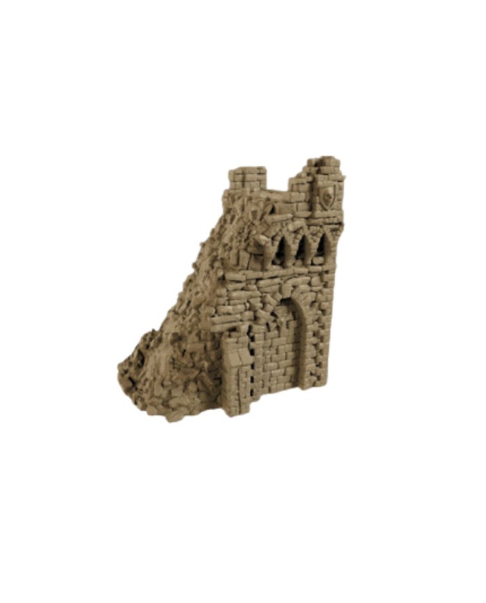 Hexengarde Left Ruined Wall|Tired World Studio|Wall Terrain