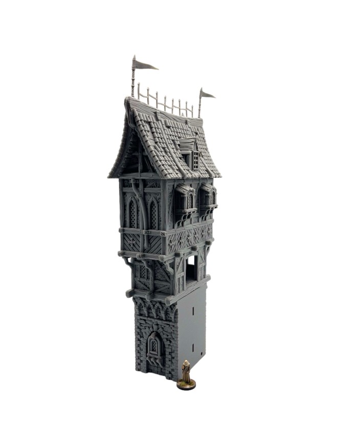 Edificio Alto sobre la Muralla de Hexengarde|Tired World Studio|Escenografía de Murallas