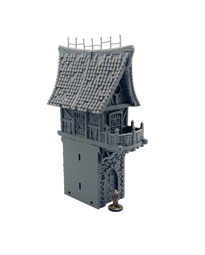 Edificio Mediano sobre la Muralla de Hexengarde | Tired World Studio | Escenografía de Murallas
