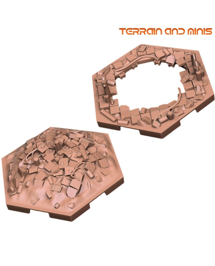 Set de 2 Hexágonos Ruins de Hive City