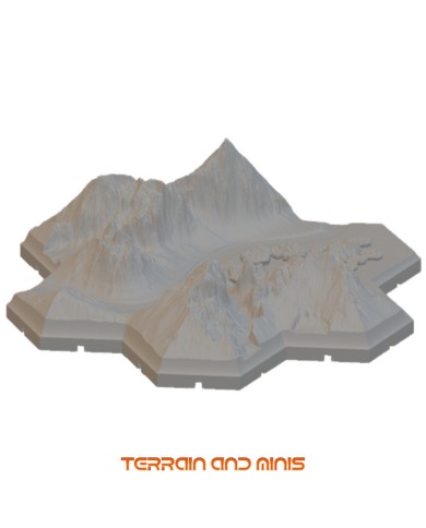 Segone - River Mountain Curve 01 - Modular Hex - 1 Piece