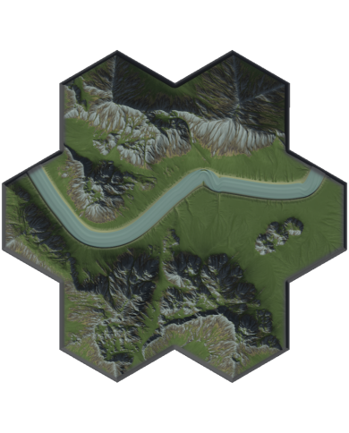 Segone - River Mountain Curve 01 - Modular Hex - 1 Piece