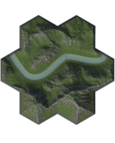 Segone - River Mountain Curve 02 - Modular Hex - 1 Piece