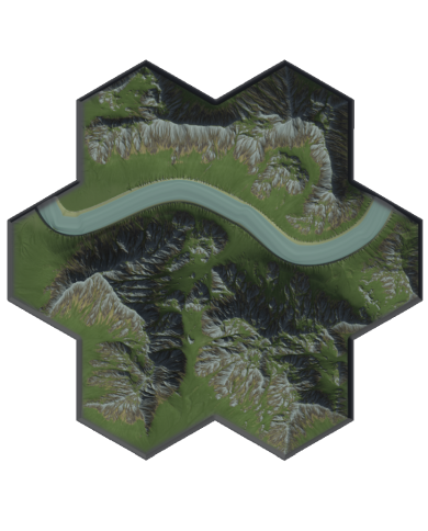 Segone - River Mountain Curve 03 - Modular Hex - 1 Piece