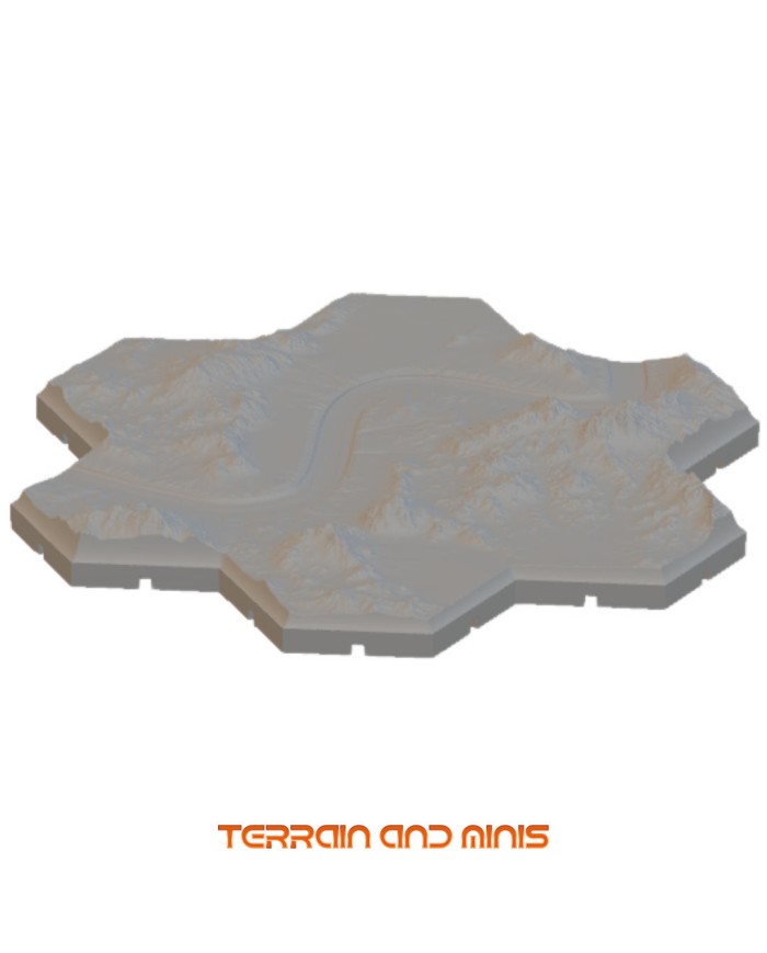 Segone - River Plain Curve 01 - Modular Hex - 1 Piece