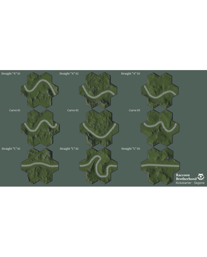 Segone - River Plain Curve 01 - Modular Hex - 1 Piece