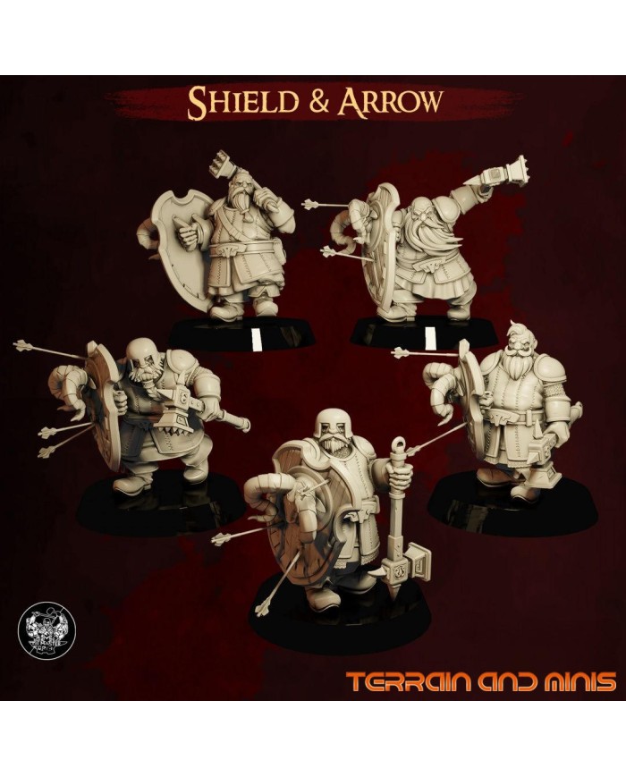 Dwarven Holds - Shield & Arrow - 5 Minis