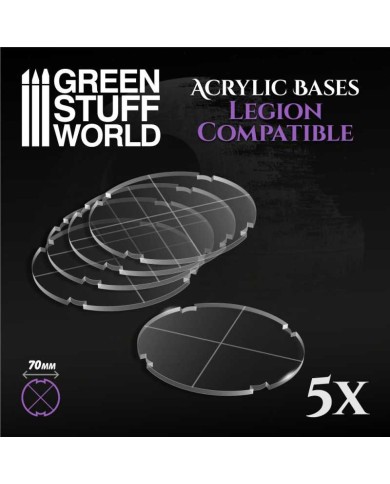 SW Legion - Round 70 mm - Clear Acrylic Bases