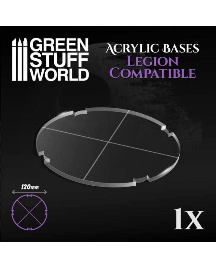 Peana Redonda Transparente de 120 mm - SW Legion | Green Stuff World | Peanas Transparentes