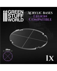 SW Legion 120mm Round Clear Acrylic Base | Green Stuff World | Acrylic Bases | Terrainandminis