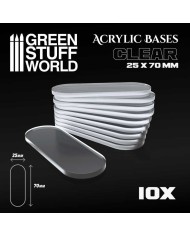 25x70 mm Oval Clear Acrylic Bases | Green Stuff World | Acrylic Bases