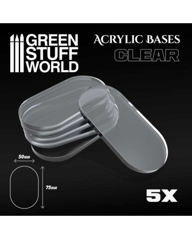 Ovaladas 75x50 mm - Bases Acrílicas Transparentes