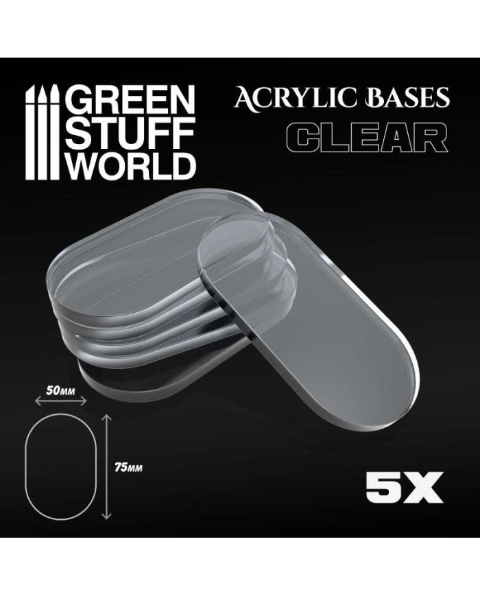 Oval 75x50 mm - Clear Acrylic Bases