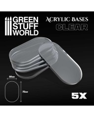 Oval 25x70 mm - Clear Acrylic Bases
