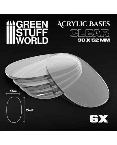 Oval 90x52 mm - Clear Acrylic Bases