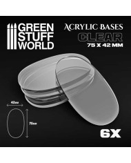 Oval 60x35 mm - Clear Acrylic Bases