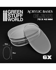Peanas Ovaladas Transparentes de 75x42 mm - Bases Acrílicas | Green Stuff World | Peanas Transparentes