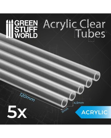 Round Acrylic Tubes 5 mm – Clear