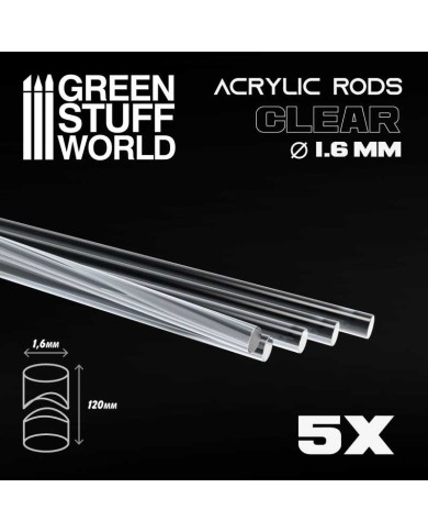 Round Acrylic Rods 1.6 mm – Transparent