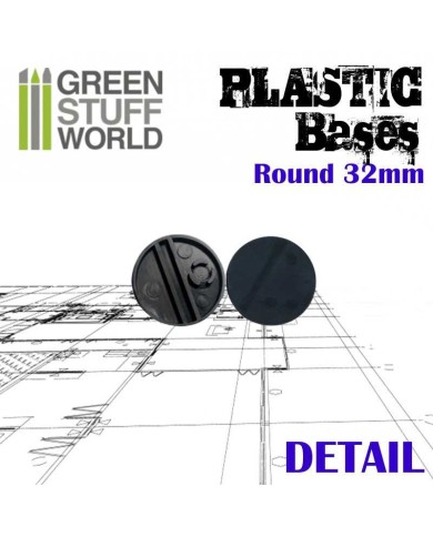 Plastic Bases - Round 32mm BLACK