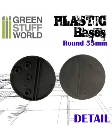 Plastic Bases - Round 55 mm BLACK