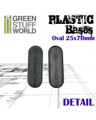 Peanas Ovaladas de 25x70mm - Plástico Negro | Green Stuff World |Peanas de Plástico