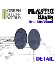 Peanas Ovaladas de 60x35mm AOS - Plástico Negro | Green Stuff World |Peanas de Plástico