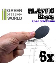 Peanas Ovaladas de 60x35mm AOS - Plástico Negro | Green Stuff World |Peanas de Plástico