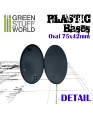 Peanas Ovaladas de 75x42mm AOS - Plástico Negro | Green Stuff World |Peanas de Plástico