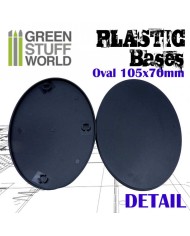 AOS 105x70mm Oval Bases - Black Plastic | Green Stuff World |Plastic Bases