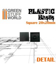 Peanas Cuadradas de 20x20mm - Plástico Negro | Green Stuff World |Peanas de Plástico