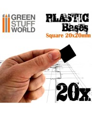 Peanas Cuadradas de 20x20mm - Plástico Negro | Green Stuff World |Peanas de Plástico