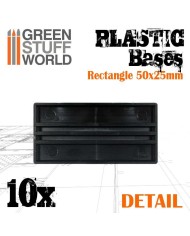 Peanas Rectangulares de 25x50mm - Plástico Negro | Green Stuff World |Peanas de Plástico