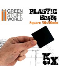 50x50mm Square Bases - Black Plastic | Green Stuff World |Plastic Bases