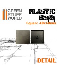 40x40mm Square Bases - Black Plastic | Green Stuff World |Plastic Bases