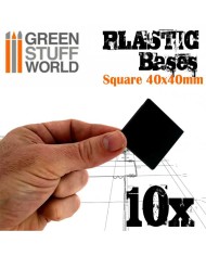 Peanas Cuadradas de 40x40mm - Plástico Negro | Green Stuff World |Peanas de Plástico