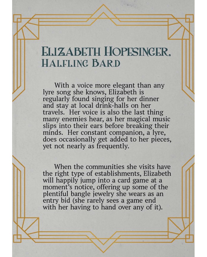 Bardo Halfling - Elizabeth