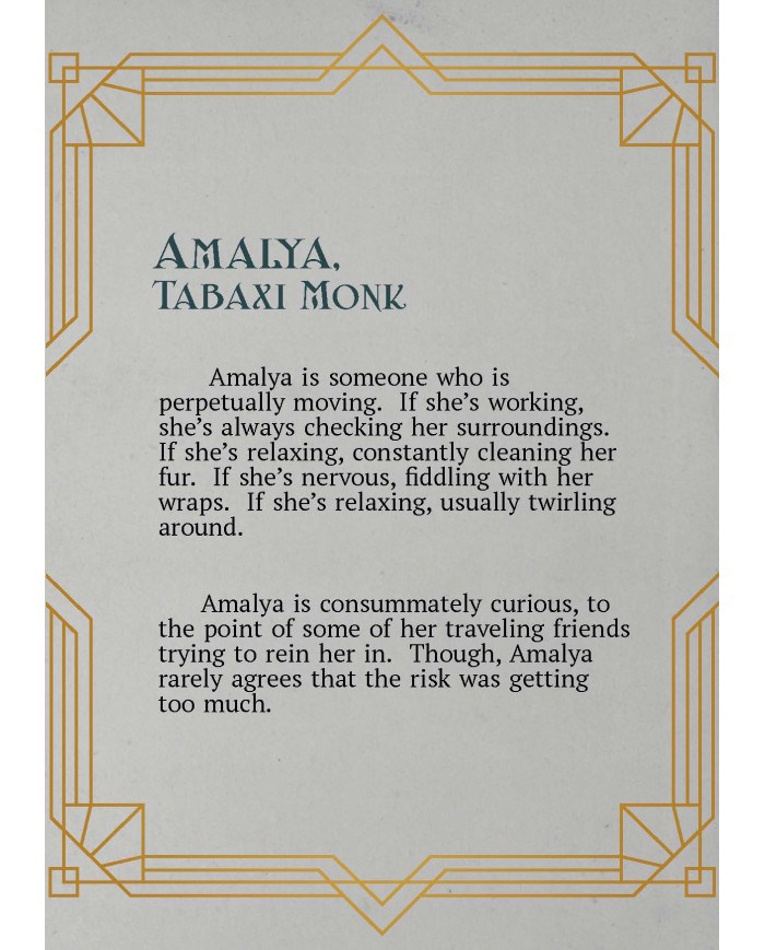 Female Tabaxi Monk - Amalya|The Printing Goes Ever On|Monks