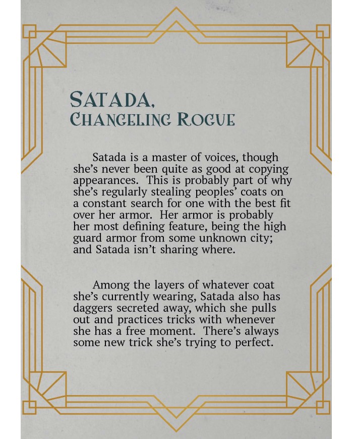 Female Changeling Rogue - Satada|The Printing Goes Ever On|Rogues