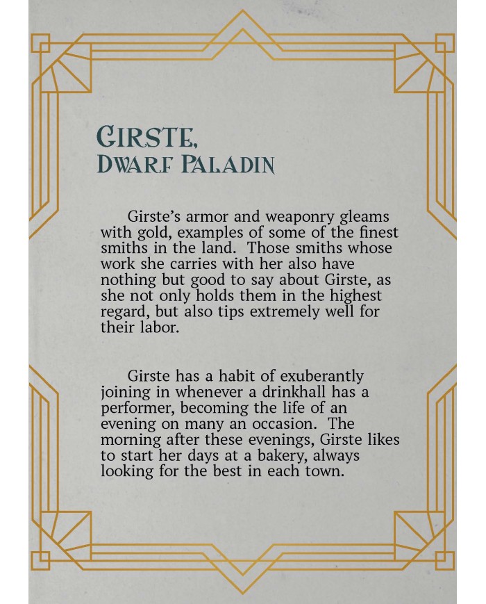 Female Dwarf Paladin - Griste|The Printing Goes Ever On|Paladins