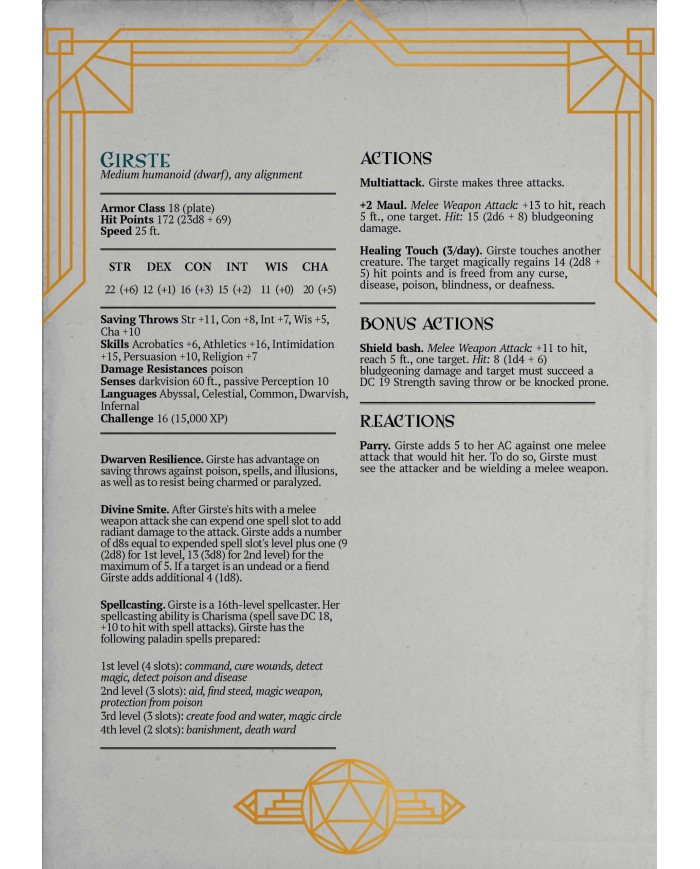 Female Dwarf Paladin - Griste|The Printing Goes Ever On|Paladins