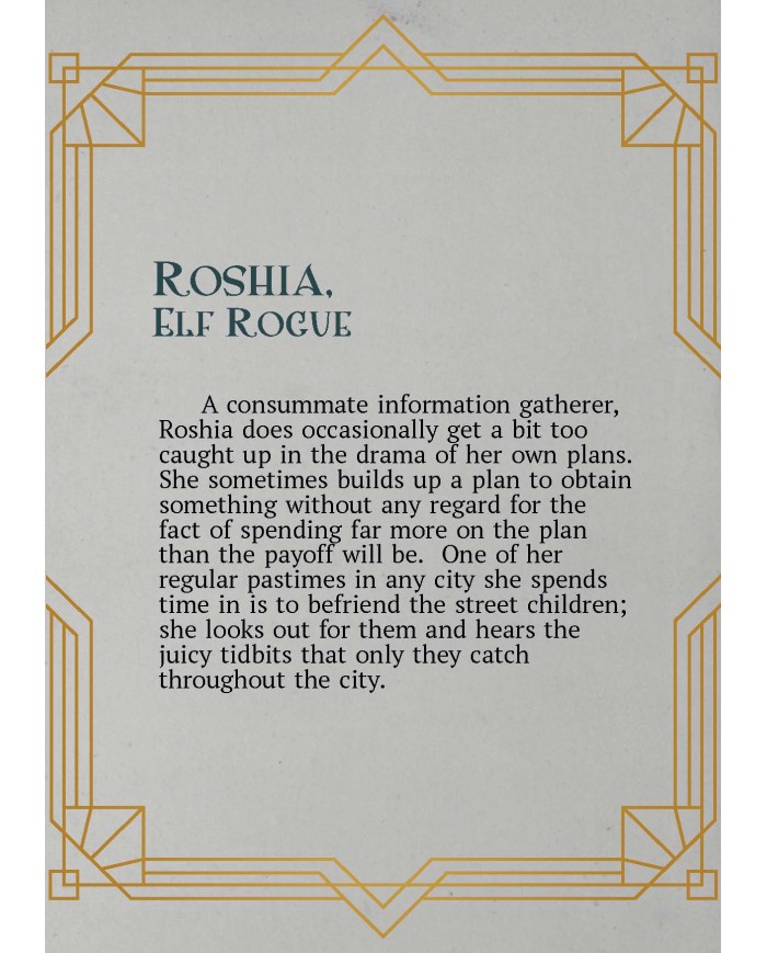Female Elf Rogue - Roshia|The Printing Goes Ever On|Rogues