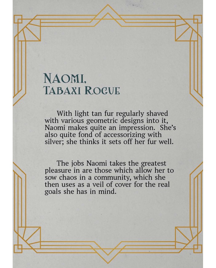 Female Tabaxi Rogue - Naomi|The Printing Goes Ever On|Rogues