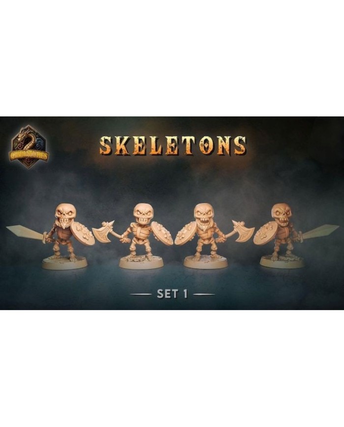Esqueletos Chibis - Set A - 4 minis