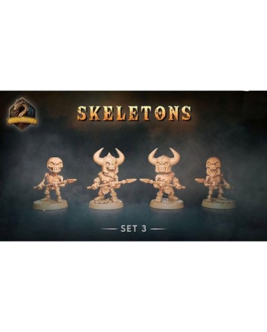 Esqueletos Chibis - Set C - 4 minis